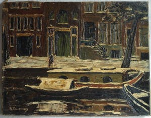 Tonny Timmermans - Olieverf op doek , Keizersgracht in de winter in Amsterdam – ca. 1960 kopen? Bied vanaf 35!