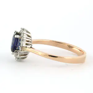 18k gouden ring met saffier tot. 0.75ct en briljant geslepen diamant tot. 0.28ct kopen? Bied vanaf 750!