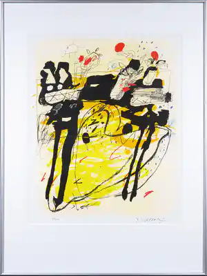 Kees Salentijn - Zeefdruk, Zonder titel - Ingelijst verkocht voor € 35!