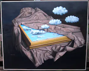 Kees Gerritse - Olieverf op doek , Licht bewolkt – surrealistisch - ingelijst, 90x110 cm - 2004 kopen? Bied vanaf 350!