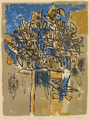 Corneille - Litho, L'Arbre à l'oiseaux - Ingelijst kopen? Bied vanaf 250!