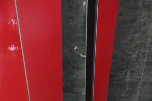 Jean van Wijk - Drieluik, Cadens over rode rechthoek (Zeer groot) kopen? Bied vanaf 100!