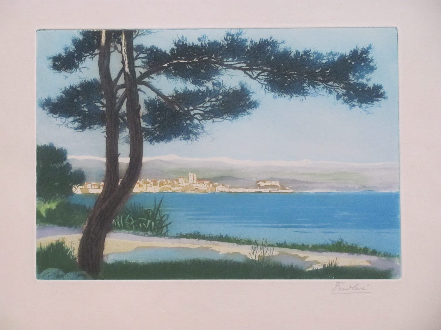 Frederic Louis Leve - Mediterraans gezicht vanaf het strand kopen? Bied vanaf 15!