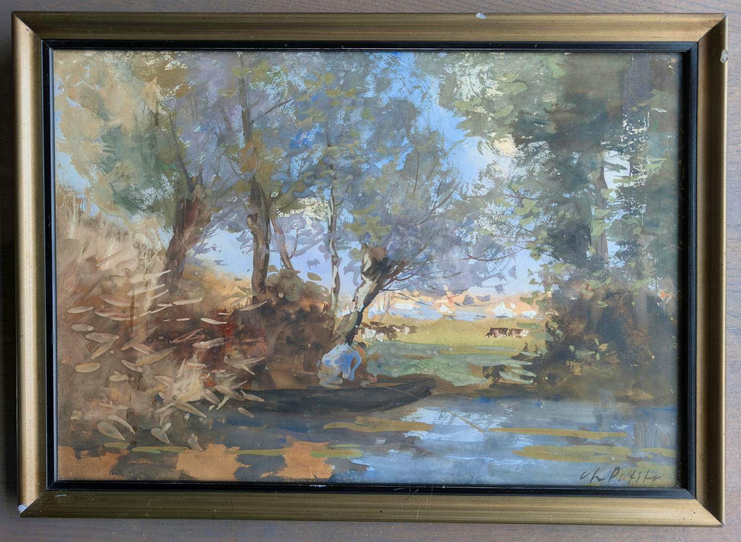 Charles Petit - Aquarel landschap kopen? Bied vanaf 75!