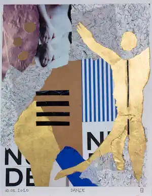 Philip Vencken - Collage op papier, Dance verkocht voor € 50!