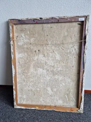 Niet of onleesbaar gesigneerd - jaren 50 of 60 - dik geschilderd olieverf - zwarte tulp - monogram kopen? Bied vanaf 1!