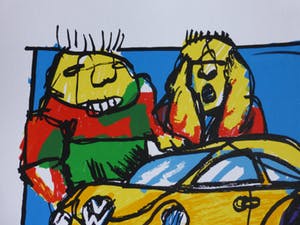 Herman Brood - leuke, gelimiteerde en handgesigneerde zeefdruk VW Beetle. kopen? Bied vanaf 189!