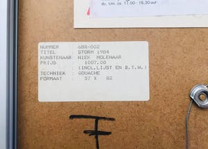 Niek Molenaar - Storm 1984 - gouache (ingelijst) + boek Op zoek naar de grot kopen? Bied vanaf 110!
