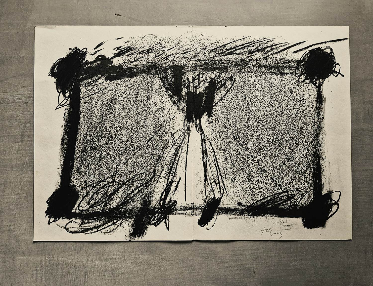 Antoni Tapies - 1968 - monochrome lithografie - La matière et ses doubles - gesigneerd kopen? Bied vanaf 71!
