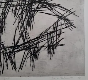 Pearl Perlmuter - ‘To the right’ - abstracte ets - 1964 - ingelijst. kopen? Bied vanaf 195!