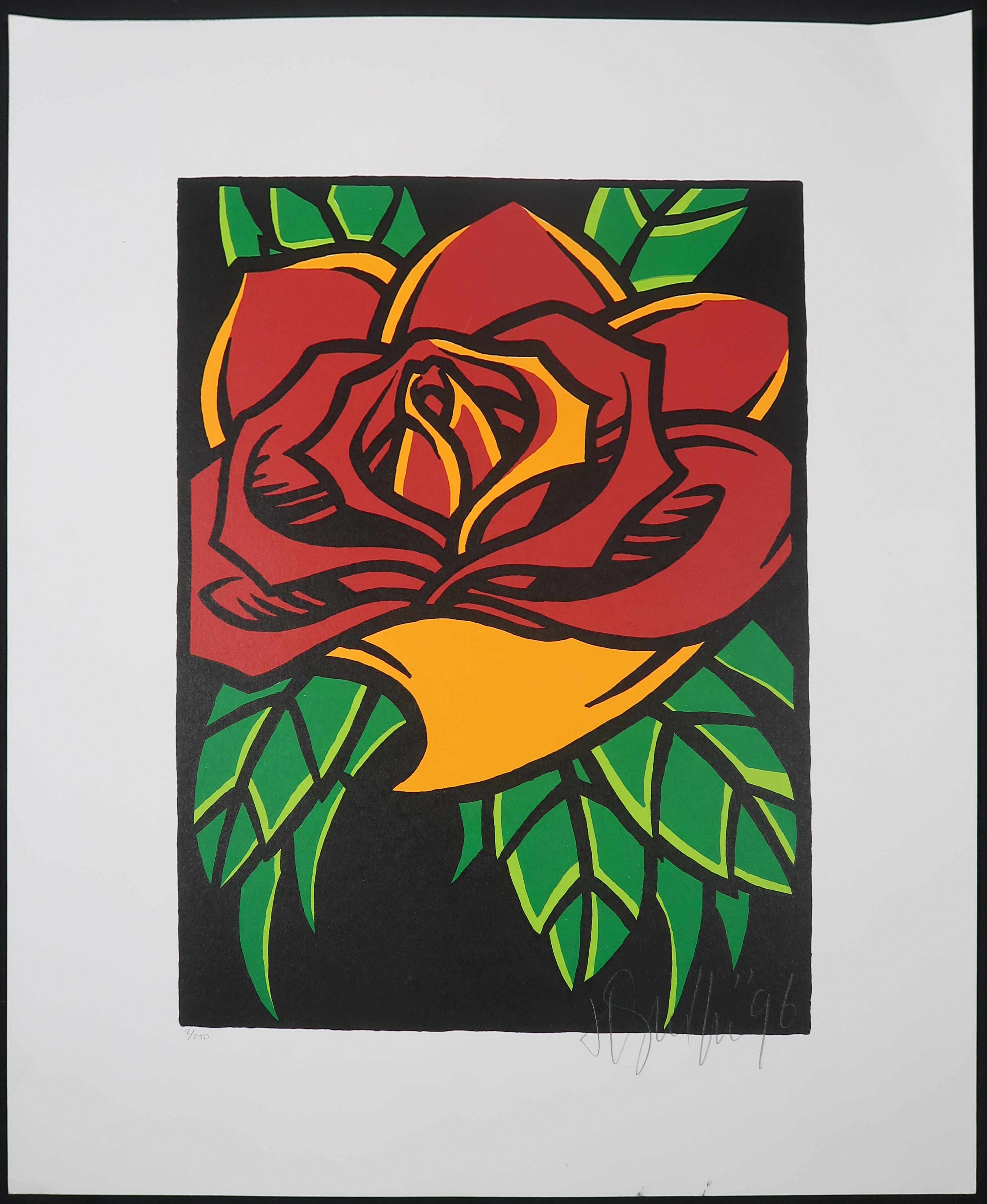 Henk Schiffmacher - Zeefdruk, De roos  kopen? Bied vanaf 50!