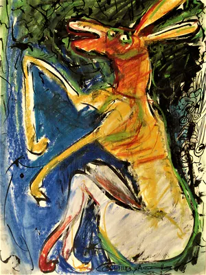 Edith Cammenga - Grote expressionistische Gem.Technk. Voorstelling met figuren - gesigneerd kopen? Bied vanaf 1!