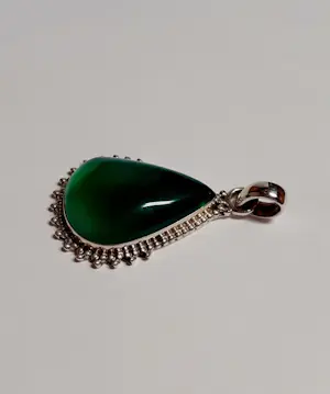 nieuwe Zilveren hanger met groene onyx kopen? Bied vanaf 60!