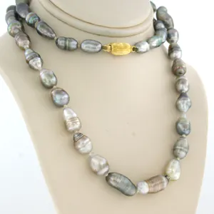 18k gouden slot aan een parelcollier - 50 cm kopen? Bied vanaf 125!