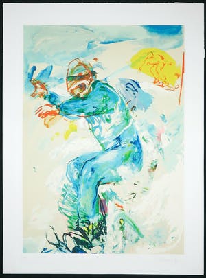 Jan van Diemen - Zeefdruk, Skiër kopen? Bied vanaf 1!