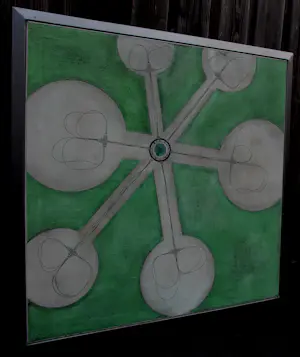 Yves Velter - Ingelijste gemengde techniek: Het kwetsbaarheid principe - 1996(groot werk!) kopen? Bied vanaf 795!