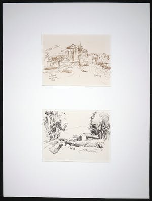 Piet Snoeren - Pentekening, Lot van twee uitzichten kopen? Bied vanaf 1!