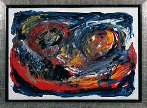 Martin van Wordragen - Olieverf op doek, Twee drenkelingen - Ingelijst verkocht voor € 1!