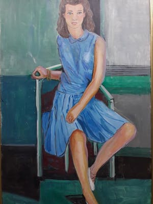 Niet of onleesbaar gesigneerd - Meisje in blauwe jurk. kopen? Bied vanaf 10!