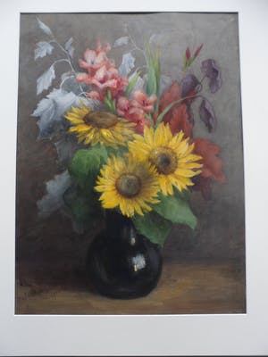 Jacoba Ottolina Adriana Roos Vlasman-Lingeman - Olieverf op papier, Bloemen in een vaas. kopen? Bied vanaf 35!