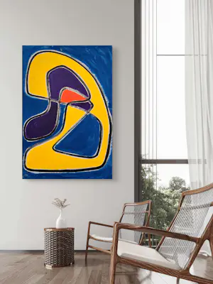 Gundi Falk - Große abstrakte Komposition auf Leinwand – 100 x 70 cm kopen? Bied vanaf 300!