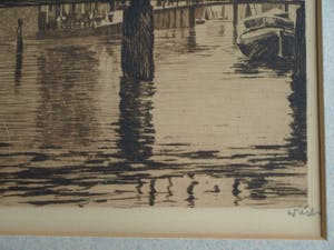 Willem Witsen - Ingelijste ets , Uilenburg I, Amsterdam – 1911 kopen? Bied vanaf 1!