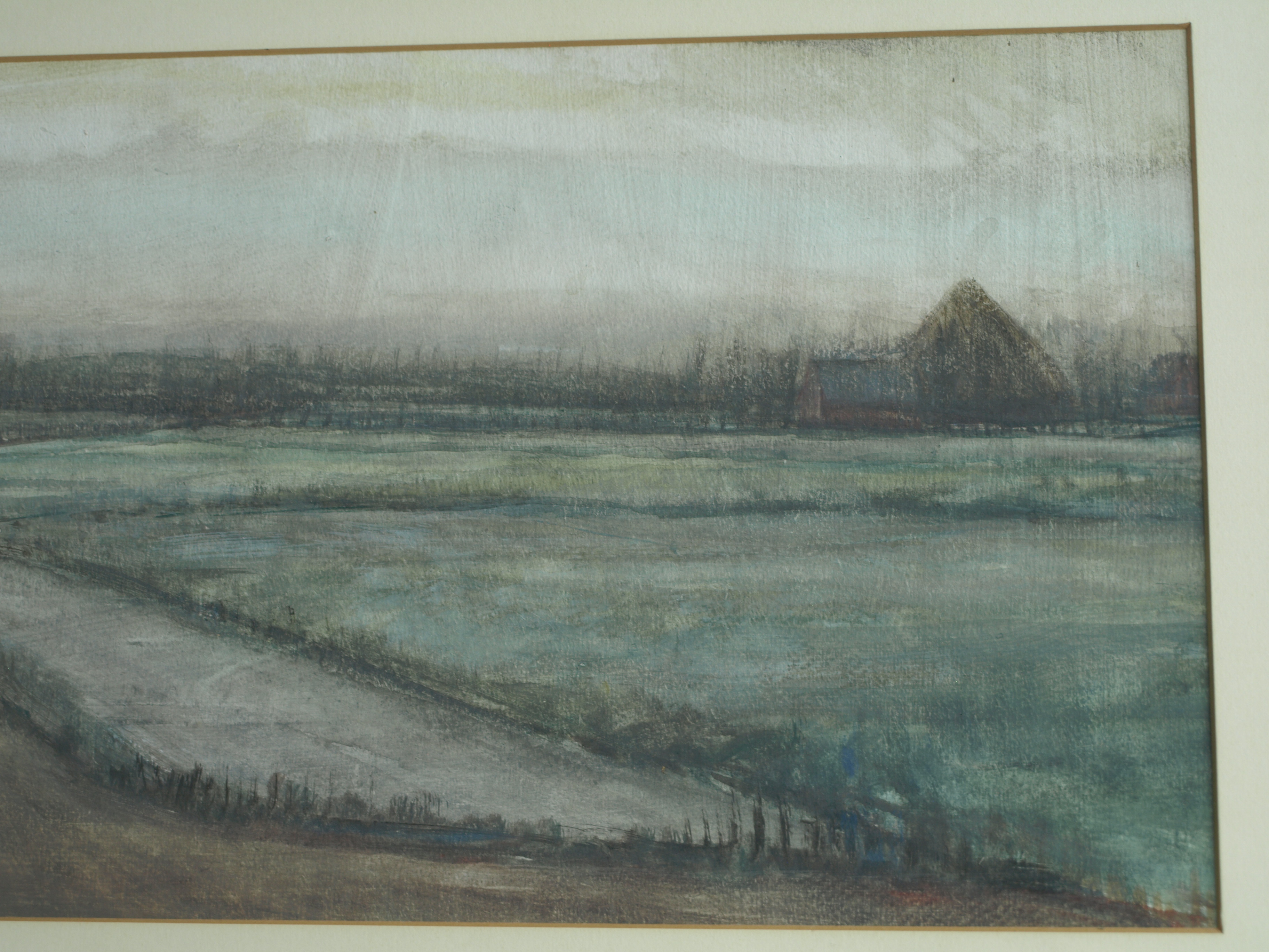 Henk Rijzinga - Aquarel , Winterlandschap – ingelijst – ca 1975  kopen? Bied vanaf 1!