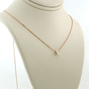 14K Goud - rosé gouden collier met 0.12 ct diamant kopen? Bied vanaf 160!