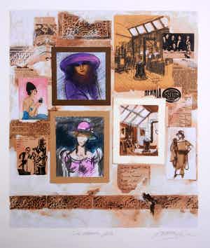 Enric Adsera Riba - Zeefdruk collage - In Dawn Lila verkocht voor € 45!