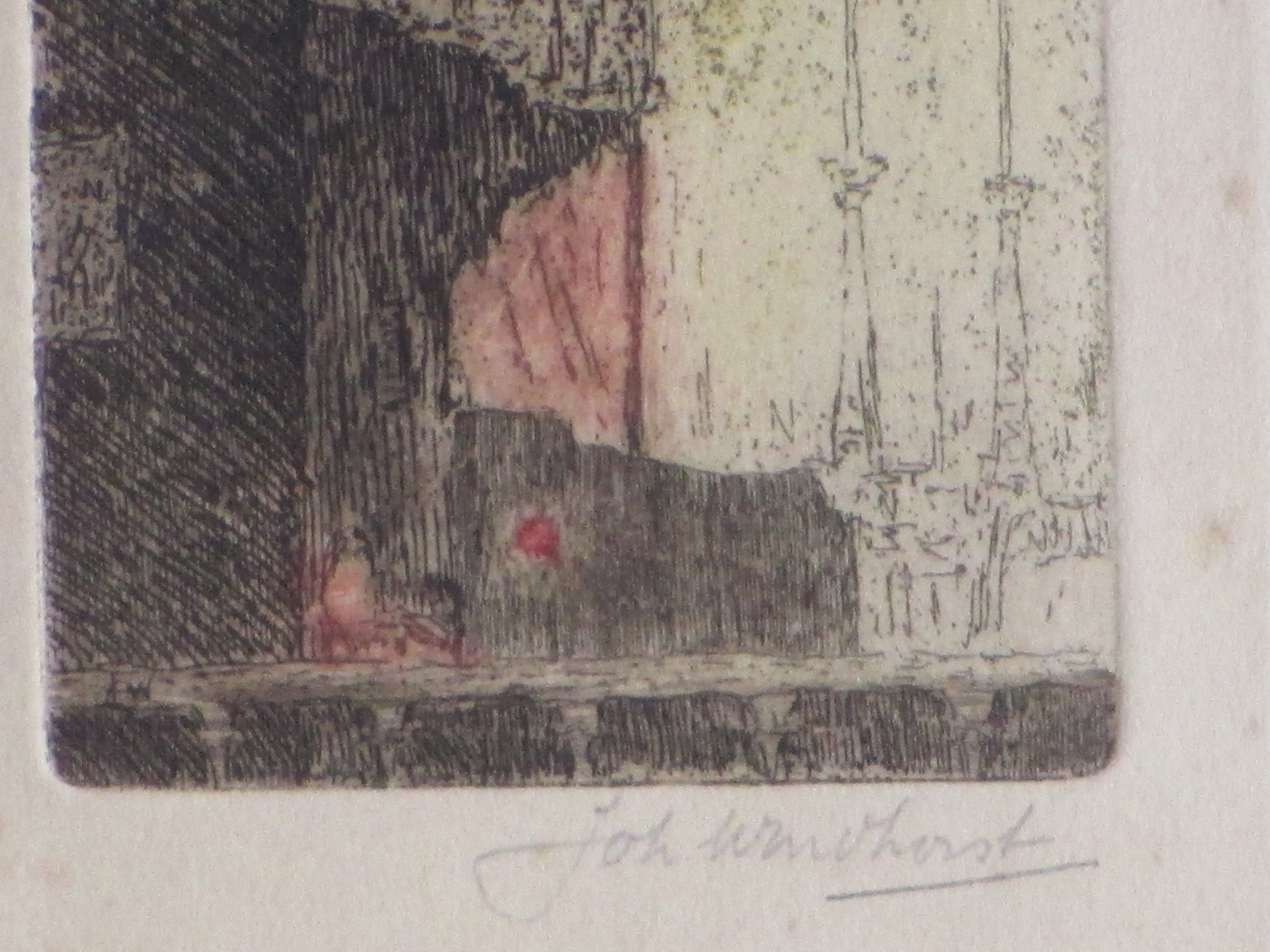 Johan Windhorst - Kerkinterieur te Gaino - Kleurets kopen? Bied vanaf 1!