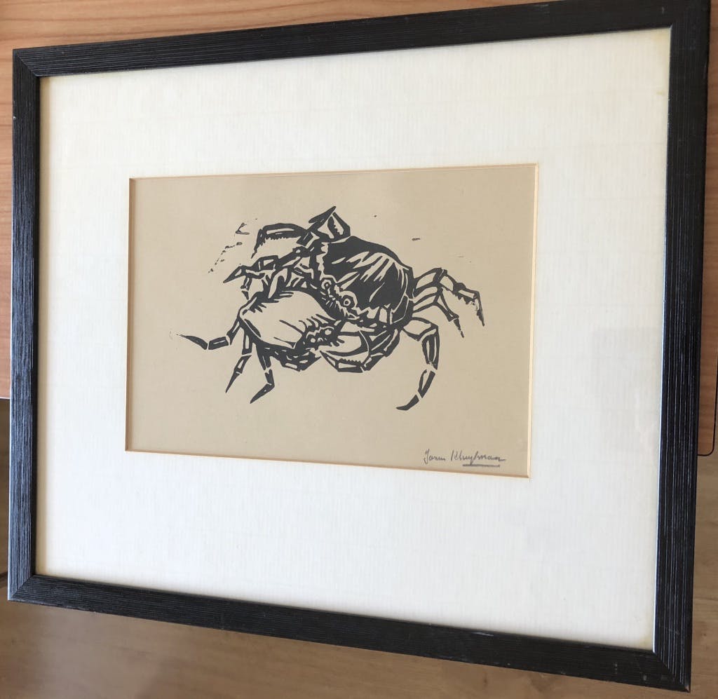 Janus Kluijtmans - Prachtige linodruk - twee vechtende kreeften. kopen? Bied vanaf 15!
