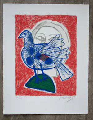 Corneille - zeefdruk: Regard sur L' oiseau kopen? Bied vanaf 175!