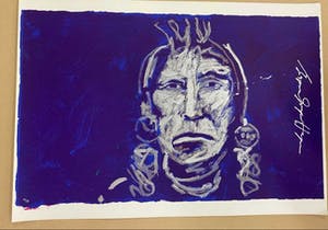Espen Hagen - zeefdruk, Titel Indian Chief Black (Purple) kopen? Bied vanaf 50!