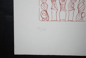 Miguel Berrocal - Hommage to Trasso - ets in rood - prent 190 kopen? Bied vanaf 65!