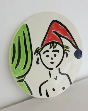 Bart Drost - Set van 3 keramieken (wand)borden, Dromeland & Lief baasje & Tussen de coulissen kopen? Bied vanaf 100!