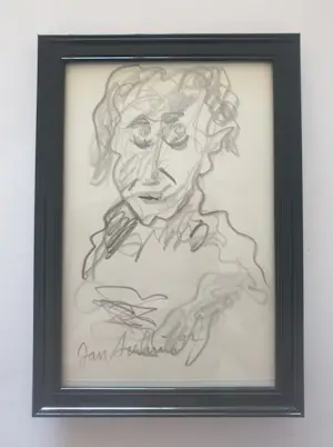 Jan Sierhuis - Zelfportret - 1992 - Potloodtekening - 14 x 10 cm - Gesigneerd kopen? Bied vanaf 45!