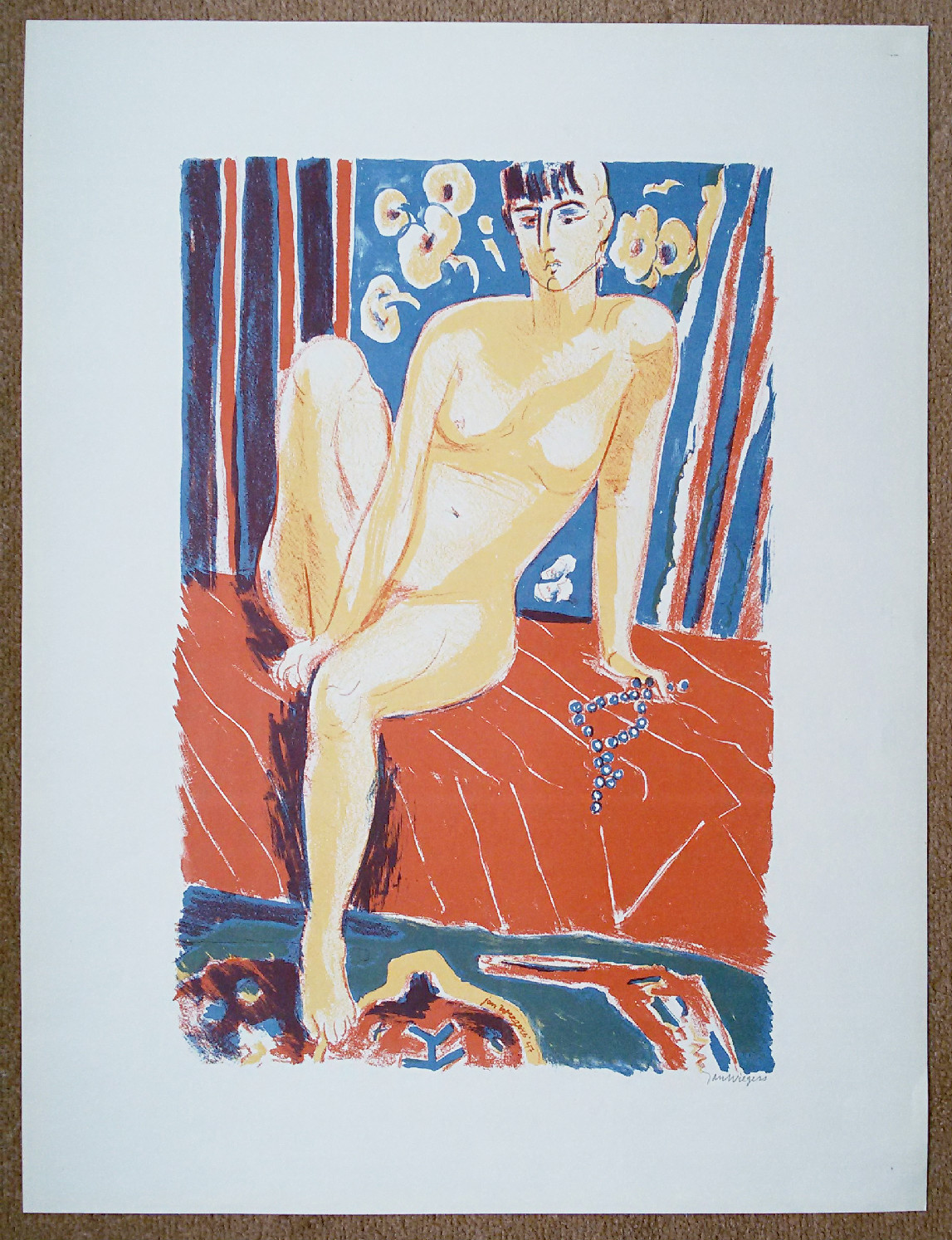 Jan Wiegers - Zittend naakt, litho kopen? Bied vanaf 125!