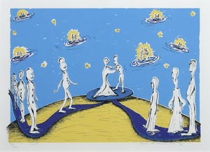 Yvonne van Ravenswoud - Zeefdruk, Zonder titel - Ingelijst kopen? Bied vanaf 1!