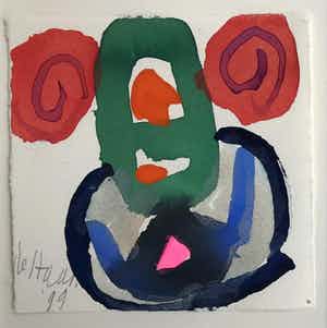 Jurjen de Haan - - Aquarel - abstract - 1999- ingelijst verkocht voor € 80!