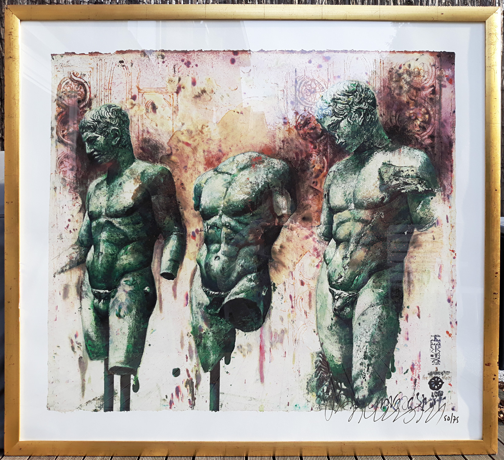 Gerti Bierenbroodspot - The three graces, litho (mooi ingelijst, zeer groot) kopen? Bied vanaf 325!