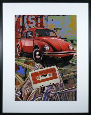 Alfred Degens - Zeefdruk, Autobahn - Ingelijst kopen? Bied vanaf 35!
