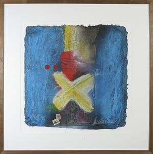 Theo Koster - Zeefdruk en collage, Zonder titel - Ingelijst kopen? Bied vanaf 40!