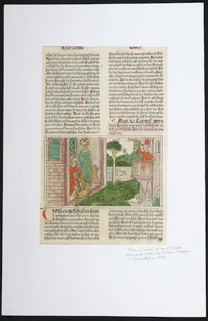 Anton Koberger - Wiegedruk en houtsnede, Blad uit de 9e Duitse Bijbel kopen? Bied vanaf 150!