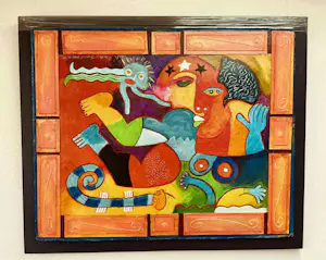 Clemens Briels - Handbewerkte zeefdruk Nr. 4 - Un jardiro secreto - op paneel kopen? Bied vanaf 300!