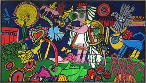 Corneille - Zeefdruk op doek, Le Monde de Fables de Charles Perrault - Ingelijst (Uitzonderlijk groot!) kopen? Bied vanaf 2000!