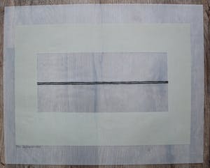 Cees Andriessen - Zeefdruk op transparant papier: "lijn en vlak" - 1977 kopen? Bied vanaf 45!