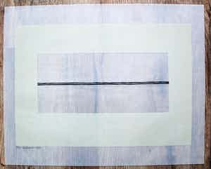 Cees Andriessen - Zeefdruk op transparant papier: "lijn en vlak" - 1977 verkocht voor € 45!