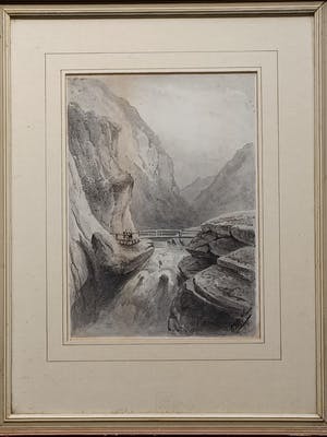 Niet of onleesbaar gesigneerd - Brug over rivier. kopen? Bied vanaf 1!