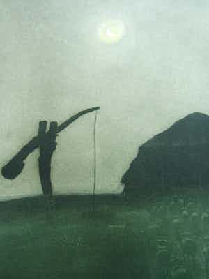 Tjeerd Bottema - MAANNACHT OP DE VELUWE // ETS-AQUATINT VAN TJEERD BOTTEMA verkocht voor € 60!