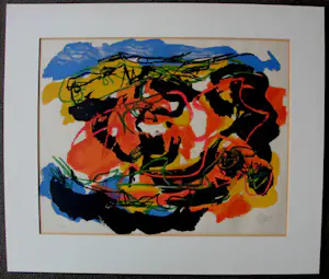 Karel Appel - Kleurenlitho: Abstracte compositie - 1960 kopen? Bied vanaf 995!